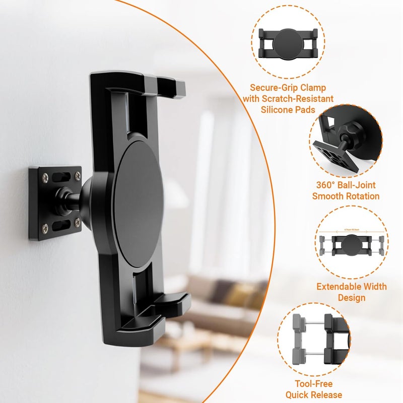 DYAUS 2 Packs Skateboard Wall Mount, 360° Adjustable Skate Board Wall Mounts, Rotating Skateboard Hanger, Extending Skateboard Rack, Floating Skate Deck Wall Mount Display, Black - Image 3